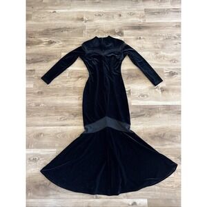 Black Velvet Ethos Velvet Cutout Dress Long Size M Romantic Goth Fairy